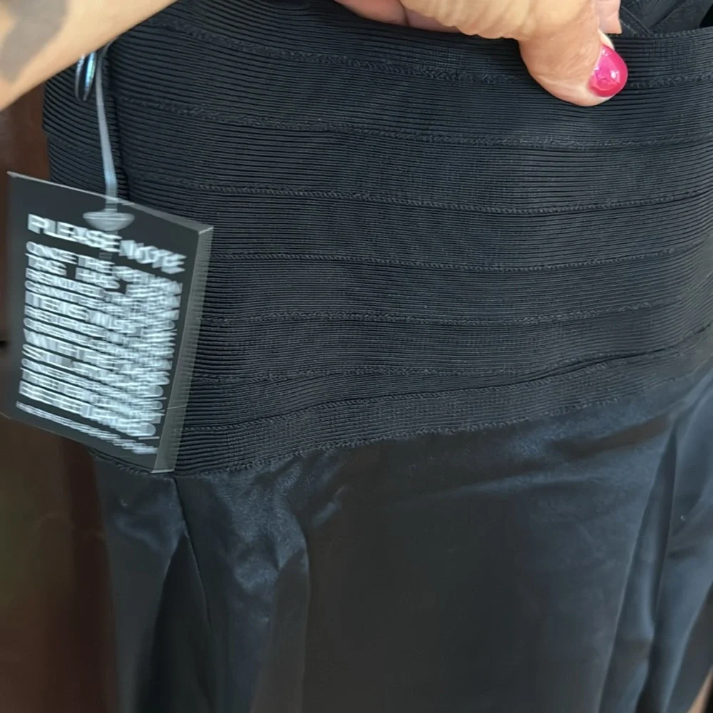 Herve Leger x Law Roach black cut out  spaghetti straps cocktail dress size 6 - Picture 5 of 15